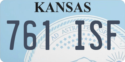 KS license plate 761ISF