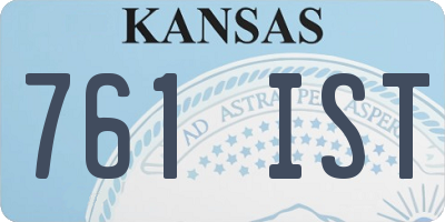 KS license plate 761IST
