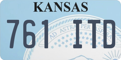 KS license plate 761ITD