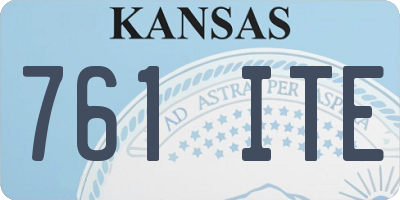 KS license plate 761ITE