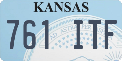 KS license plate 761ITF