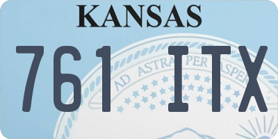 KS license plate 761ITX