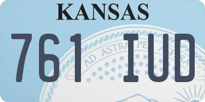 KS license plate 761IUD