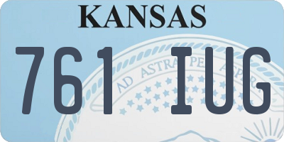 KS license plate 761IUG