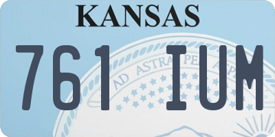 KS license plate 761IUM