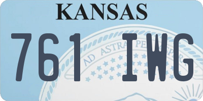 KS license plate 761IWG