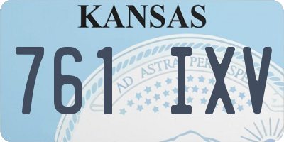 KS license plate 761IXV
