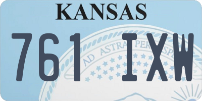 KS license plate 761IXW