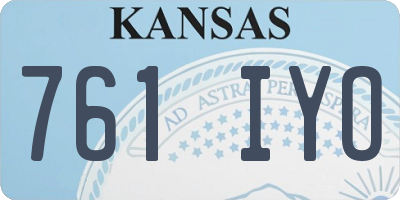 KS license plate 761IYO