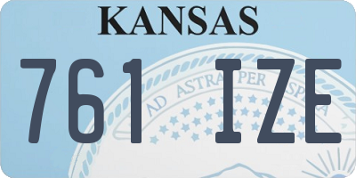 KS license plate 761IZE