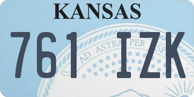KS license plate 761IZK