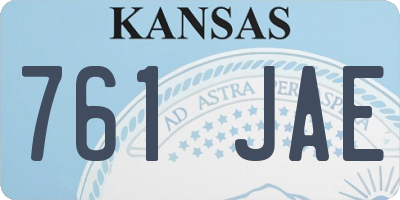 KS license plate 761JAE