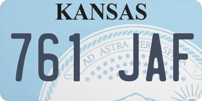 KS license plate 761JAF