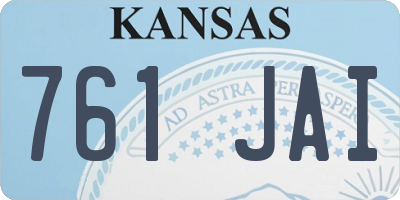 KS license plate 761JAI