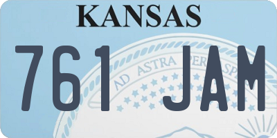 KS license plate 761JAM