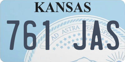 KS license plate 761JAS