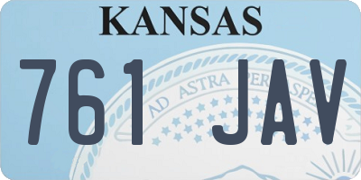 KS license plate 761JAV