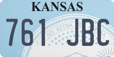 KS license plate 761JBC