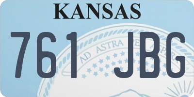 KS license plate 761JBG