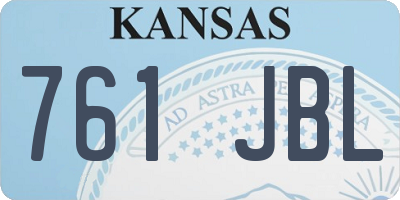 KS license plate 761JBL