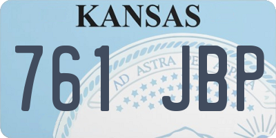 KS license plate 761JBP