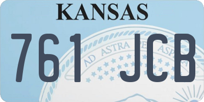 KS license plate 761JCB