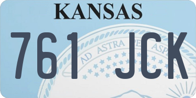 KS license plate 761JCK