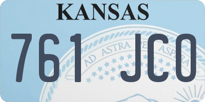 KS license plate 761JCO