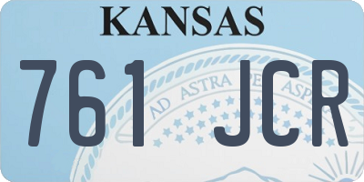KS license plate 761JCR