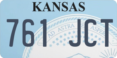 KS license plate 761JCT