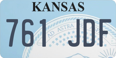 KS license plate 761JDF