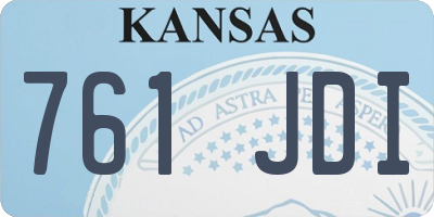 KS license plate 761JDI