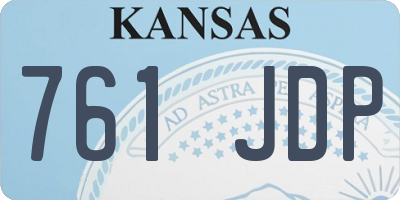 KS license plate 761JDP