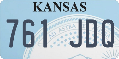 KS license plate 761JDQ