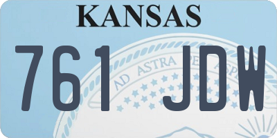 KS license plate 761JDW