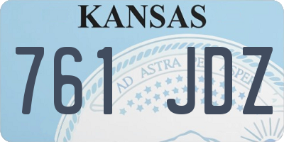 KS license plate 761JDZ