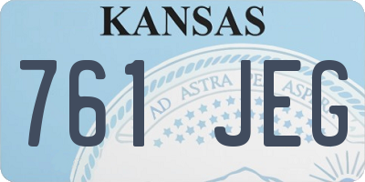 KS license plate 761JEG