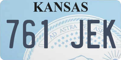 KS license plate 761JEK