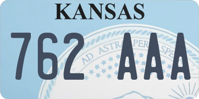 KS license plate 762AAA