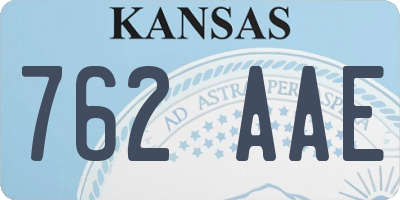 KS license plate 762AAE