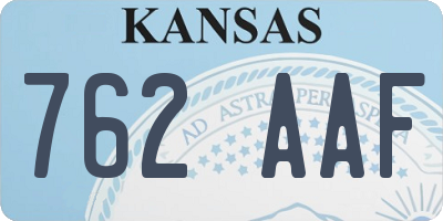 KS license plate 762AAF