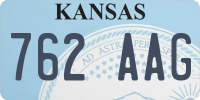 KS license plate 762AAG