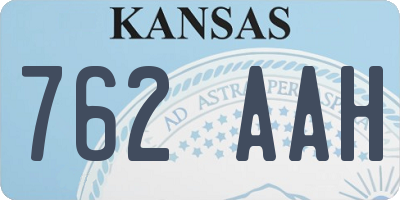 KS license plate 762AAH