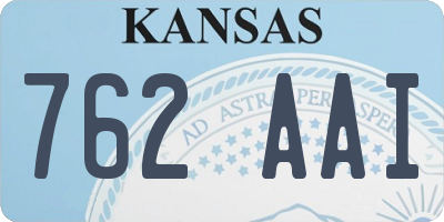 KS license plate 762AAI