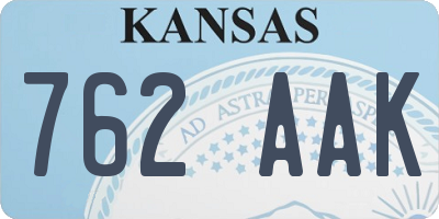 KS license plate 762AAK