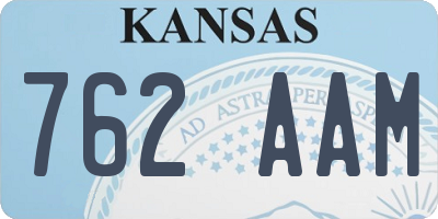 KS license plate 762AAM