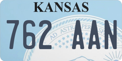 KS license plate 762AAN