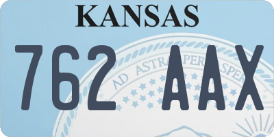 KS license plate 762AAX