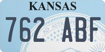KS license plate 762ABF