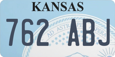 KS license plate 762ABJ